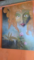 Original Surrealist Fantasy Oil Painting "The Rose's Essence" (1993) – Signed Lothar