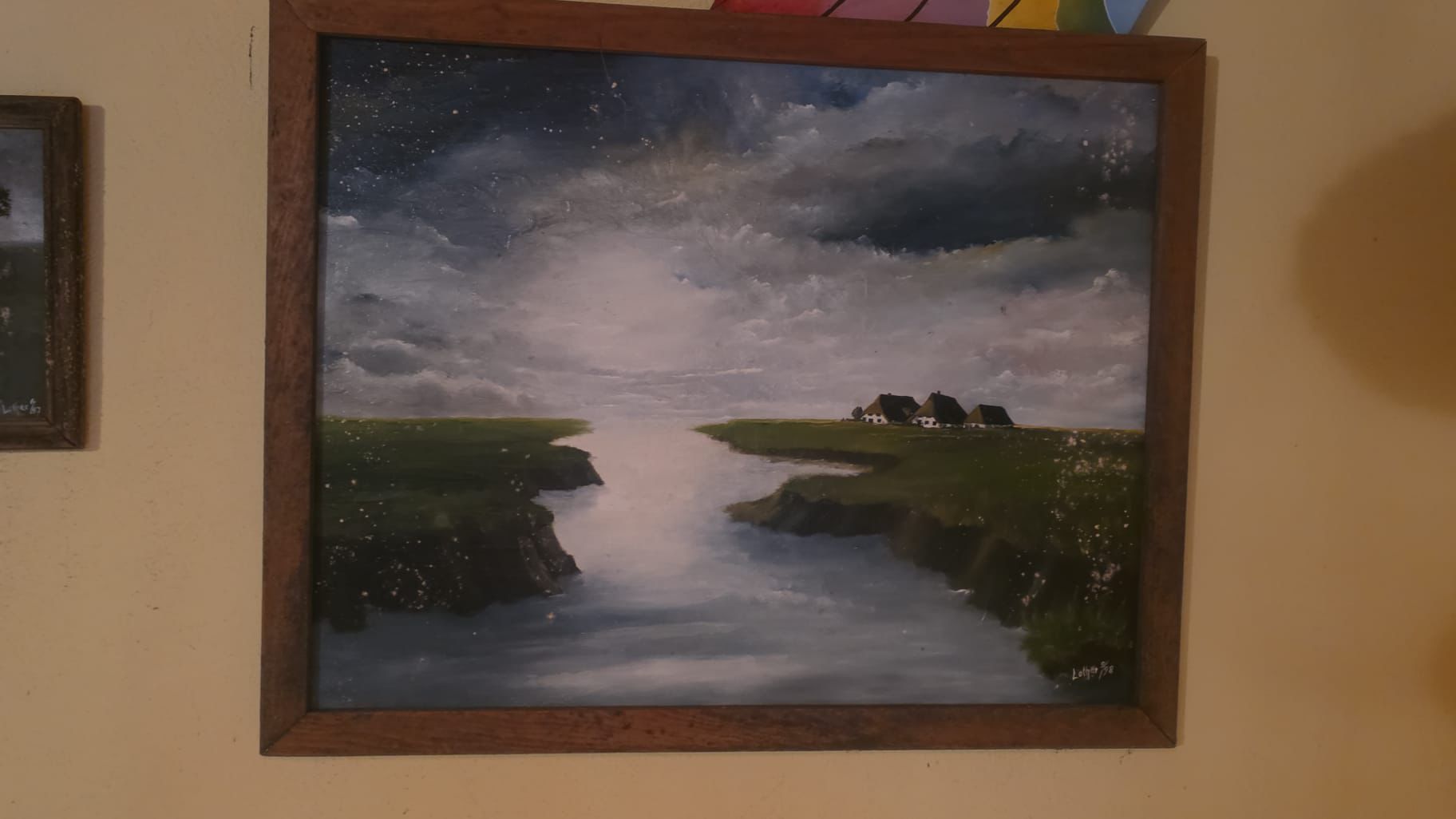 Original Landscape Oil Painting "Nordic Calm" (1994) – Framed & Signed Lothar