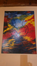 Original Surrealist Cosmic Oil Painting "The Enigmatic Vase" (1993) – Signed Lothar