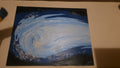 Original Abstract Cosmic Oil Painting "Cosmic Vortex" (1994) – Signed Lothar