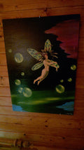 Original Fantasy Oil Painting "The Fairy's Flight" (1993) – Signed Lothar