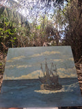 Original Maritime Oil Painting "Vessel at Open Sea" (1993) – Signed Lothar